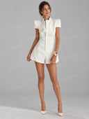 Structured Short Sleeve Tailored Romper