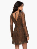 Exquisite Sequin Wavy Hemline Mini Dress