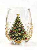 3D Christmas Party Atmosphere Drinking Glass