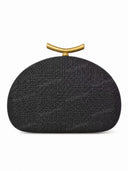 Fashion Half-Moon Woven Straw Clutch Bag