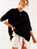 Relaxed Pullover Sweater & Lace Mini Skirt Set