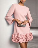Elegant Bell Sleeve Prom Mini Dress