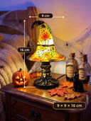Halloween Sun Witch Hat Stained Glass Table Lamp