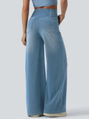 High-Waisted Stretch Denim Pants