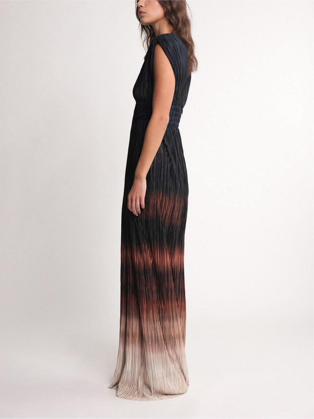 Elegant Deep V-Neck High Slit Maxi Dress