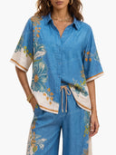 Casual Floral Print Elastic Wide-leg Pants