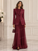 Tailored Blazer & Chiffon Maxi Dress Prom Set