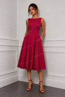 Elegant Cutout A-Line Midi Dress