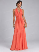 Elegant Halter Neck Pleated Cutout Maxi Dress
