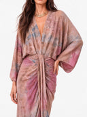Kimono-Style Printed Dress