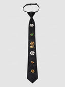 Embellished Floral Charm Skinny Necktie