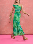 Floral Print Ruched Two-Piece Set