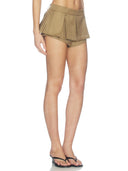 Military Style Peplum Jacket & High Waist Shorts Two Piece Set