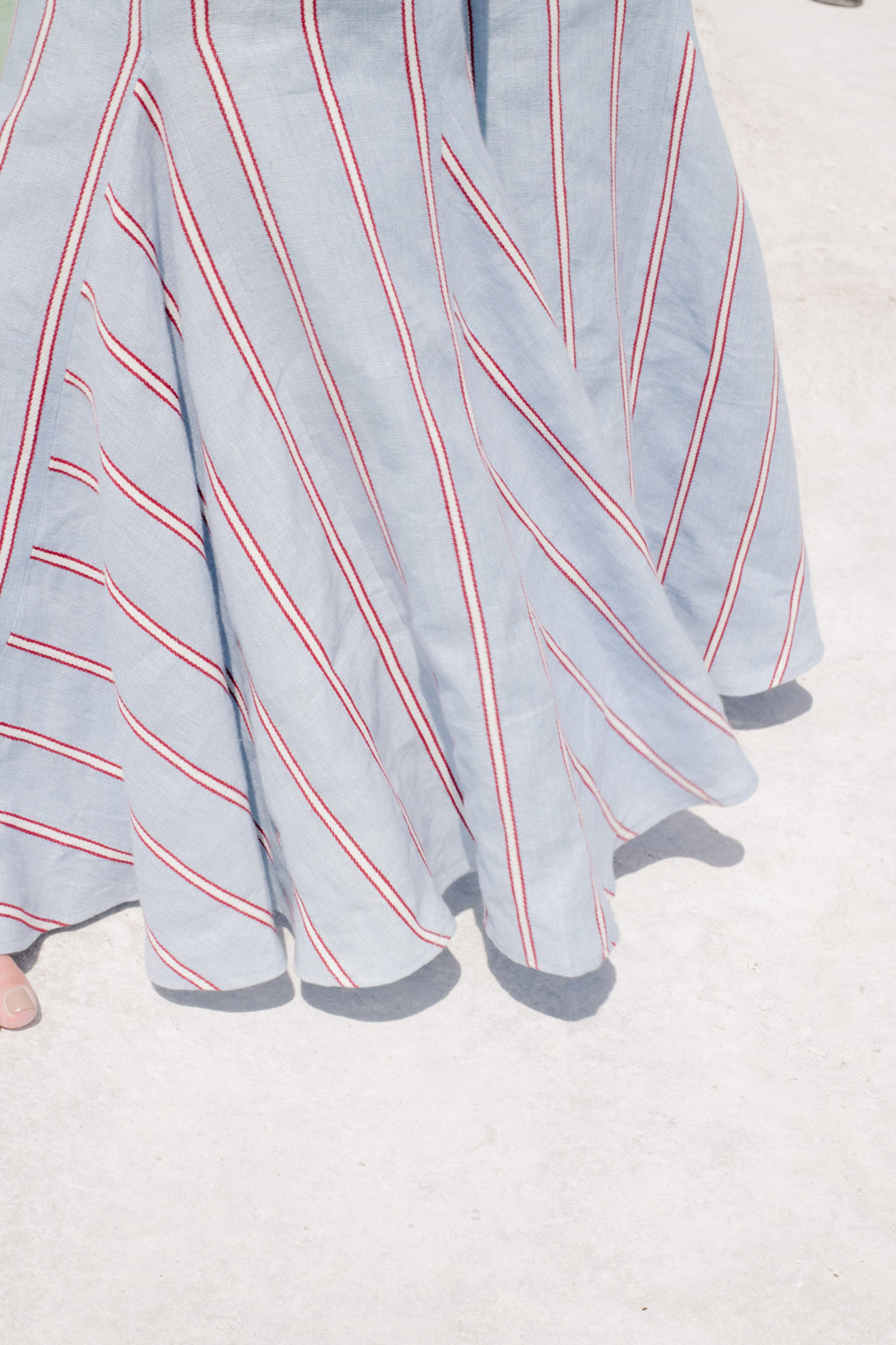 Embroidered Stripe Shirt & Flared Pants Two-Piece Set