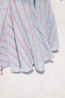 Embroidered Stripe Shirt & Flared Pants Two-Piece Set