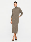 Elegant Knit High-Neck Loose Midi Dress