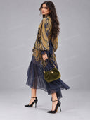 Retro Paisley Print Chiffon Maxi Dress