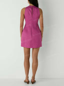 Elegant V-Neck Button Front Mini Dress