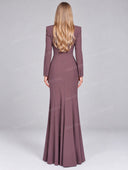 Elegant Long Sleeve Button Front Slit Maxi Blazer Dress
