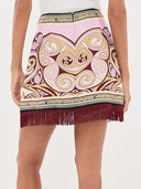 Paisley Print Fringe Top & Mini Skirt Set