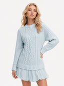Casual Twist Sweater Mini Dress