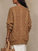 Elegant Cable Knit Cardigan & Satin Slip Maxi Dress Set