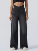 High-Waisted Stretch Denim Pants