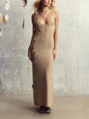 Elegant Shimmering  Knit Maxi Dress