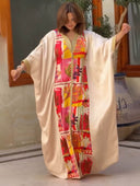 Retro Abstract Floral Print Maxi Dress