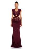 Sexy Lace Corset Top & Draped Maxi Skirt Set