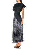 Elegant Floral Print Asymmetric Pleated Maxi Dress