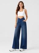 High-Waisted Stretch Denim Pants