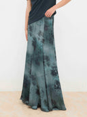 Elegant Floral Print Draped Top & Skirt Two Piece Set