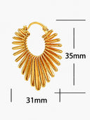 Vintage Gold Sunburst Hoop Earrings