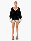 Exquisite Lace Velvet Loose Mini Dress