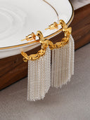 Rhinestone Tassel Drop Earrings