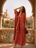 Elegant Silky Satin Robe Maxi Dress