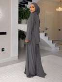 Elegant Muslim Headscarf & Maxi Robe Two-Piece Set