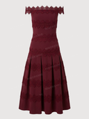 Elegant Lace Trim Off-Shoulder Midi Dress