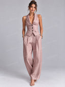 Tailored Vest & Wide Leg Pants Set
