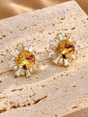 Crystal Sunburst Stud Earrings