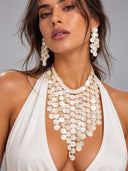 Mother of Pearl Disc Drop Earrings
