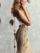Elegant Shimmering  Knit Maxi Dress