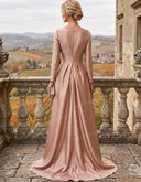 Elegant Satin Bow Detail Party Maxi Dress
