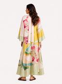 Exquisite Satin Floral Print Loose-fitting Maxi Dress