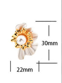 Pearl Floral Sculptural Stud Earrings