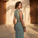 Sexy Lace Corset Top & Draped Maxi Skirt Set