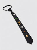 Embellished Floral Charm Skinny Necktie