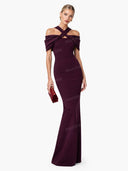 Elegant Satin Twist Neck Backless Maxi Dress