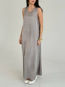 Elegant Satin Maxi Dress & Sheer Chiffon Cardigan Two-Piece Set